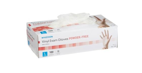 Non-Sterile Vinyl Powder-Free Exam Gloves - Large