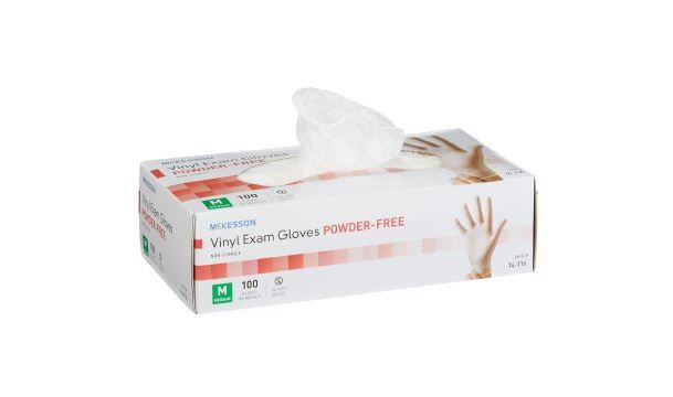 Non-Sterile Vinyl Powder-Free Exam Gloves - Medium